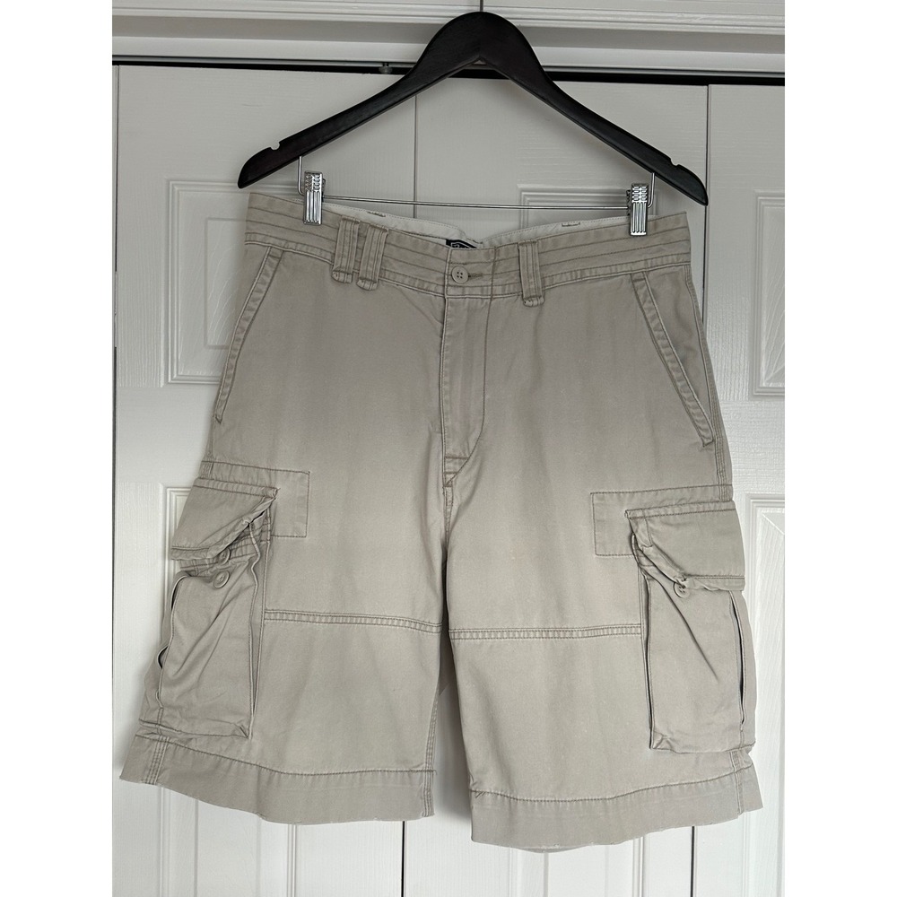 Polo Ralph Lauren Mens Khaki Tan Cotton Twill Cargo Shorts Size 34 Multi Pocket